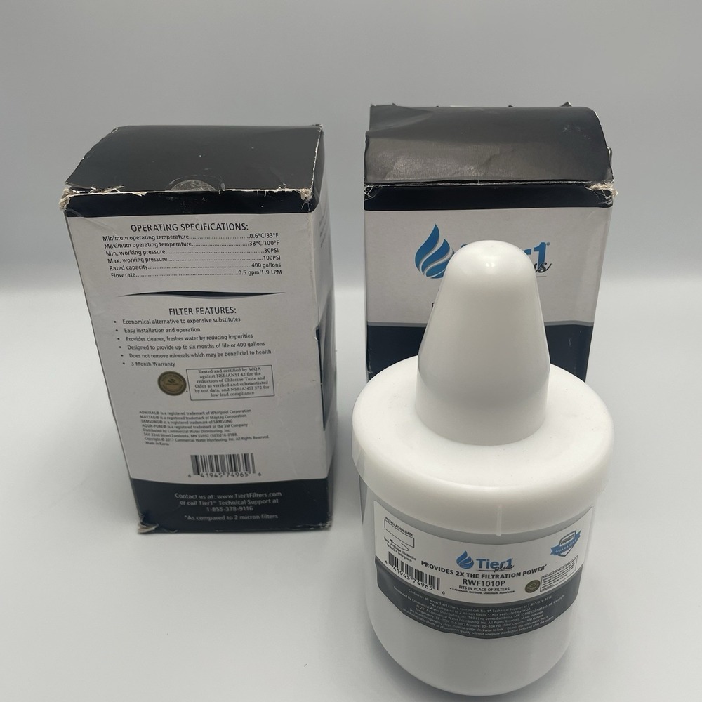 Tier1 Plus Water Filter For Samsung DA29-00003G TIER1-RWF1010P 2 Pack NEW - Picture 3 of 5